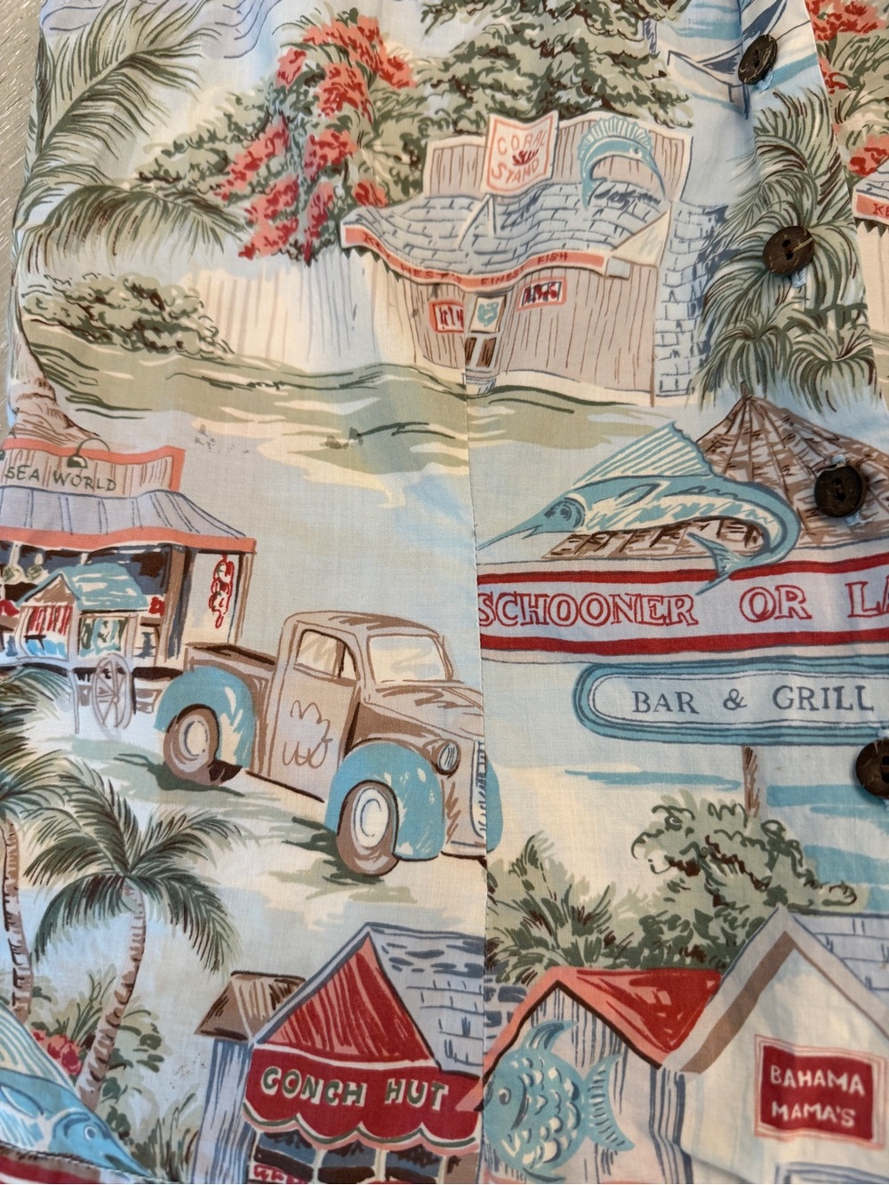 Sleeveless Vintage Tropical Beach Button-Front Tank Top Medium - Picture 2 of 12